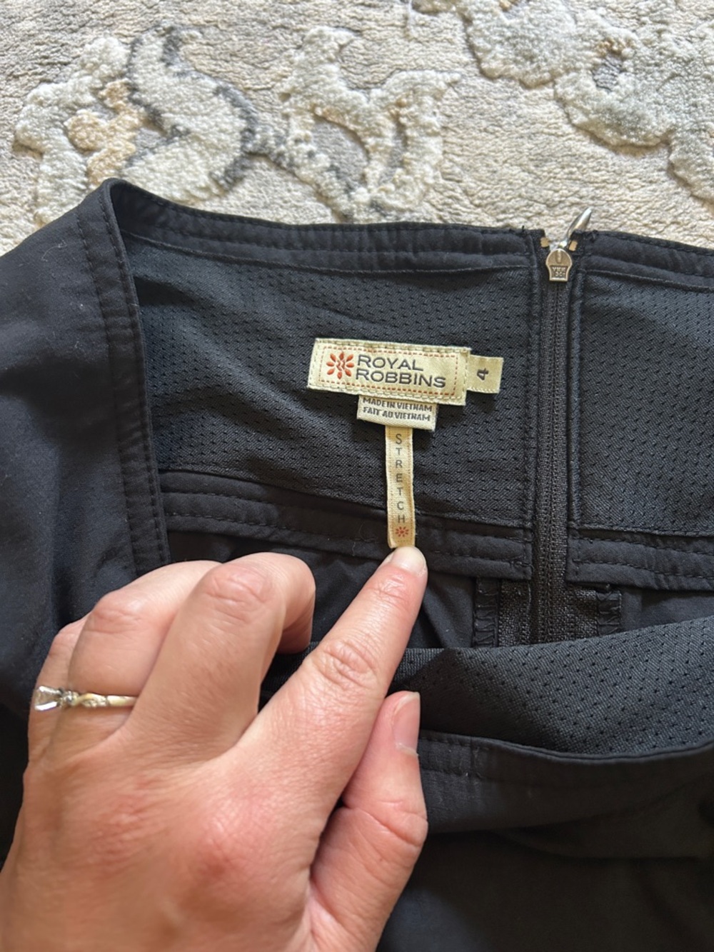 Royal Robins Women’s Black A-Line Skirt with Zip Pocket - Picture 2 of 4